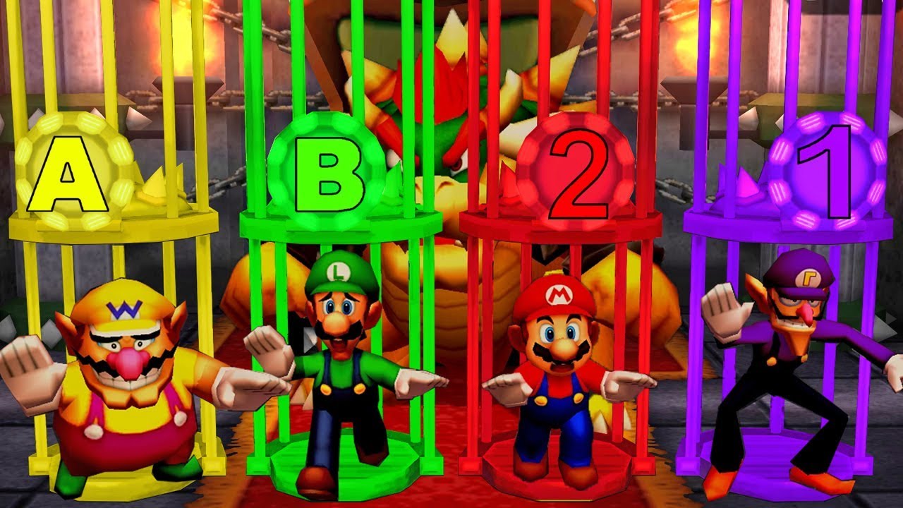 Mario Party The Top 100 MiniGames - Wario Vs Luigi Vs Mario Vs Waluigi (Master CPU)