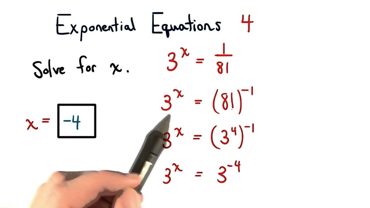 Exponential Equations Practice 4 - Visualizing Algebra - YouTube