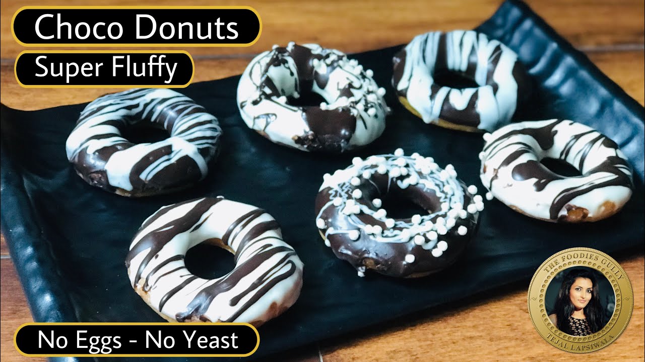 donuts recipe | no yeast eggless donuts | christmas special | soft fluffy chocolate donuts in 5 mins | The Foodies Gully Kitchen