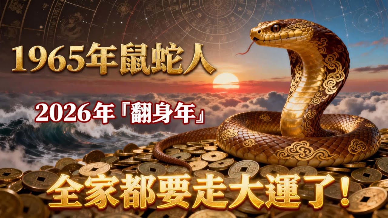 1965年的蛇，2026年是你的『翻身年』！家運從此由衰轉盛，這3個徵兆一出現，全家都要走大運了！1965屬蛇、2026屬蛇運勢、乙巳蛇#家運轉盛、命理邏輯、福緣梵聲、丙午年運勢、屬蛇人61歲運勢。