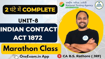 Indian Contract Act 1872 | Full Class | NTA- UGC NET | Commerce | CA B S Rathore | OneExam.in