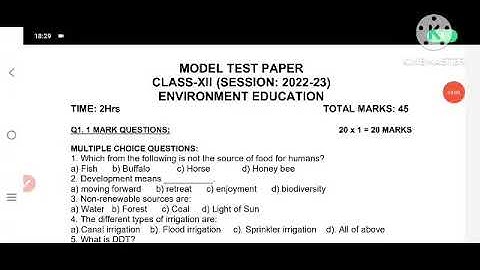 pseb 12th class EVS model test paper/English medium /final exam 21 April 2023 #environment 12th