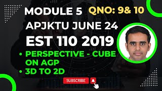 MODULE 5 | KTU JUNE 24  | PERSPECTIVE PROJECTION & 3D TO 2D | EST 110 ENGINEERING GRAPHICS