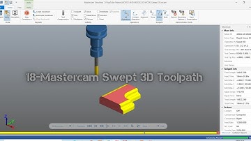 18-Mastercam Swept 3D Toolpath #How To Make Swept 3D Toolpath #Vmc Mastercam Program Kaise Banaye