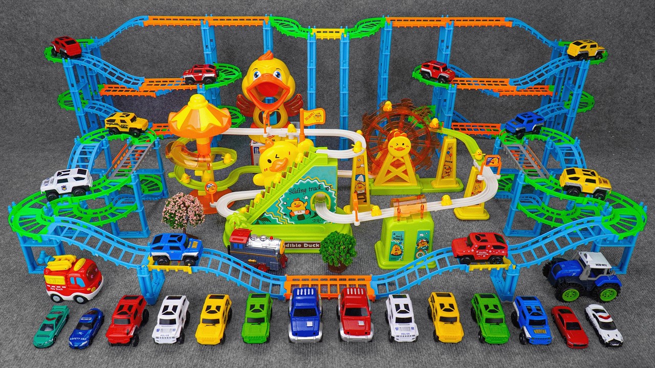 28 minutes of satisfying High Speed Train and Ball Block Little Duck Track toy ASMR | Toy Review