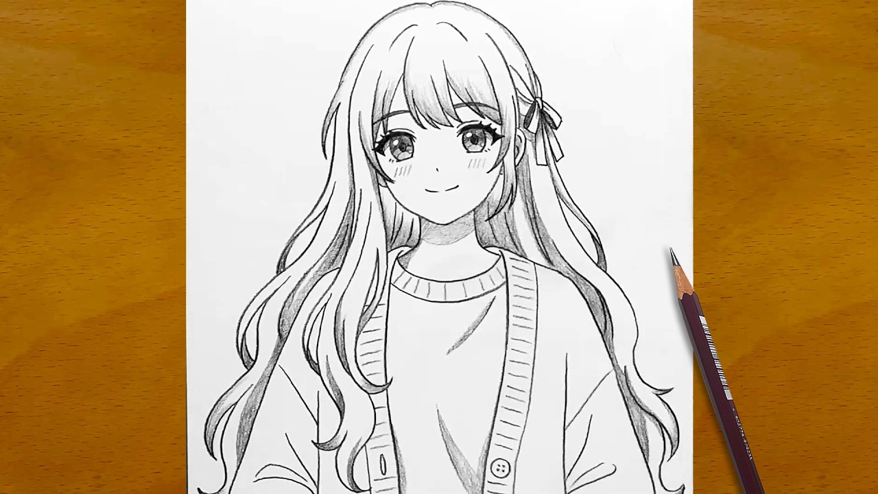Drawing a Cute Anime Girl | Easy Pencil Sketch