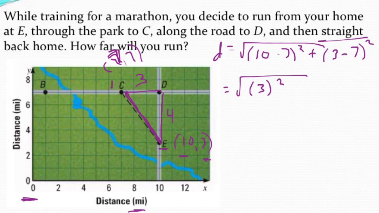 distance formula with problem solving