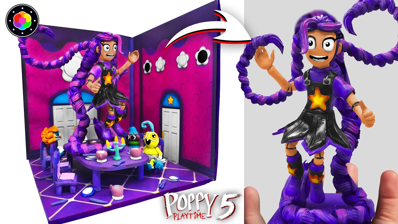 DIORAMA MINIATURA de LILY LOVE BRAIDS (Poppy Playtime Chapter 5) Plastilina y Cartón | PlastiVerse
