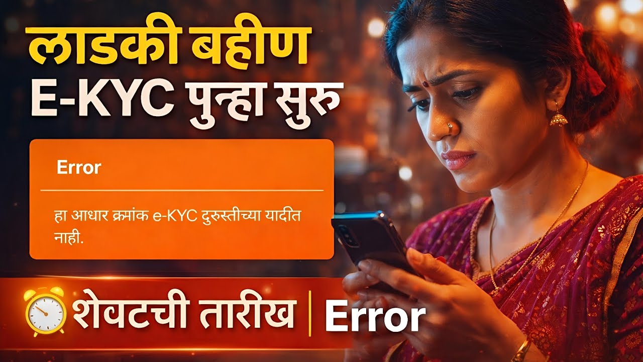 Ladki Bahin eKYC Correction Re-start | Error | Last Date - लाडकी बहीण KYC पुन्हा सुरू