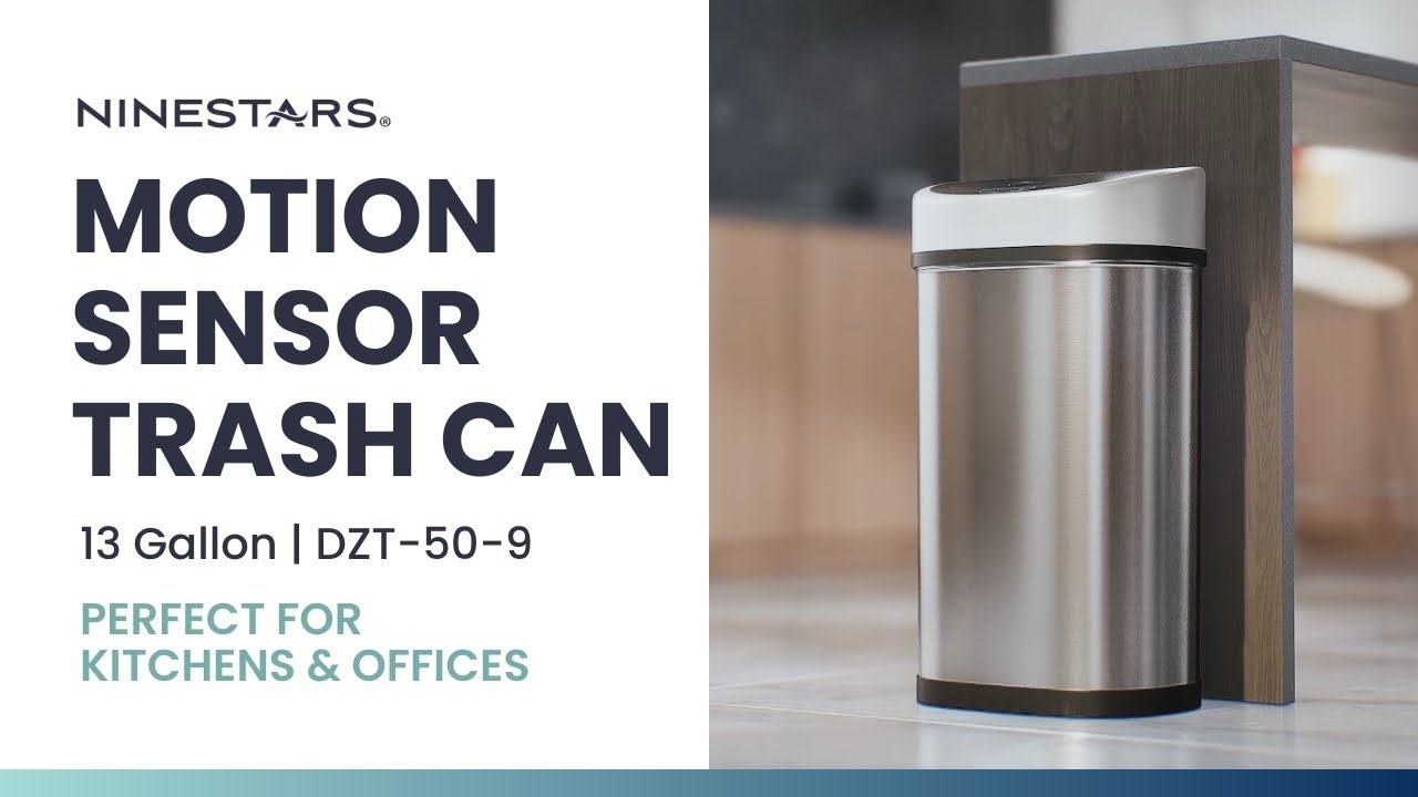 Ultra Convenient Kitchen Trash Can | Ninestars 13 Gal Motion Sensor Trash Can