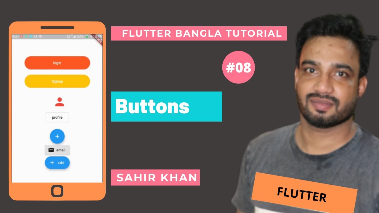 Buttons l Flutter Bangla Tutorial l Learn Flutter l Sahir Khan | Hire ...