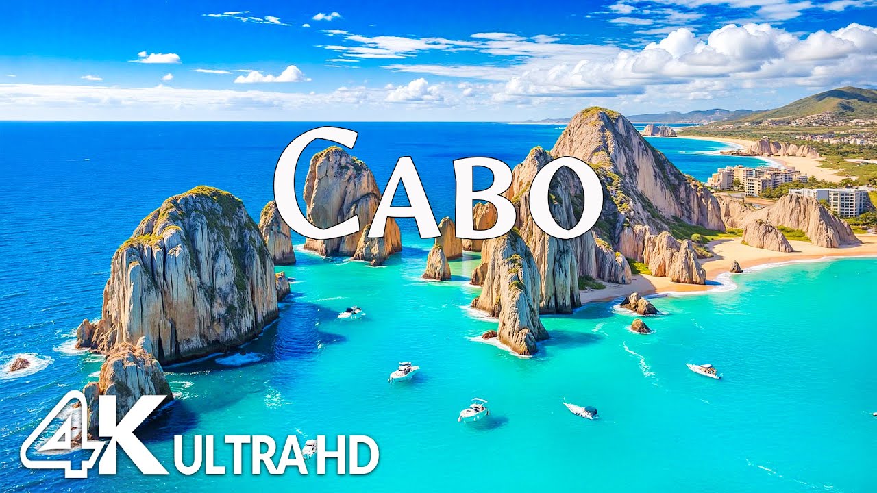 Cabo, Mexico 4K – Golden Beaches, Turquoise Waters & Dramatic Coastal Cliffs | Relaxing Music