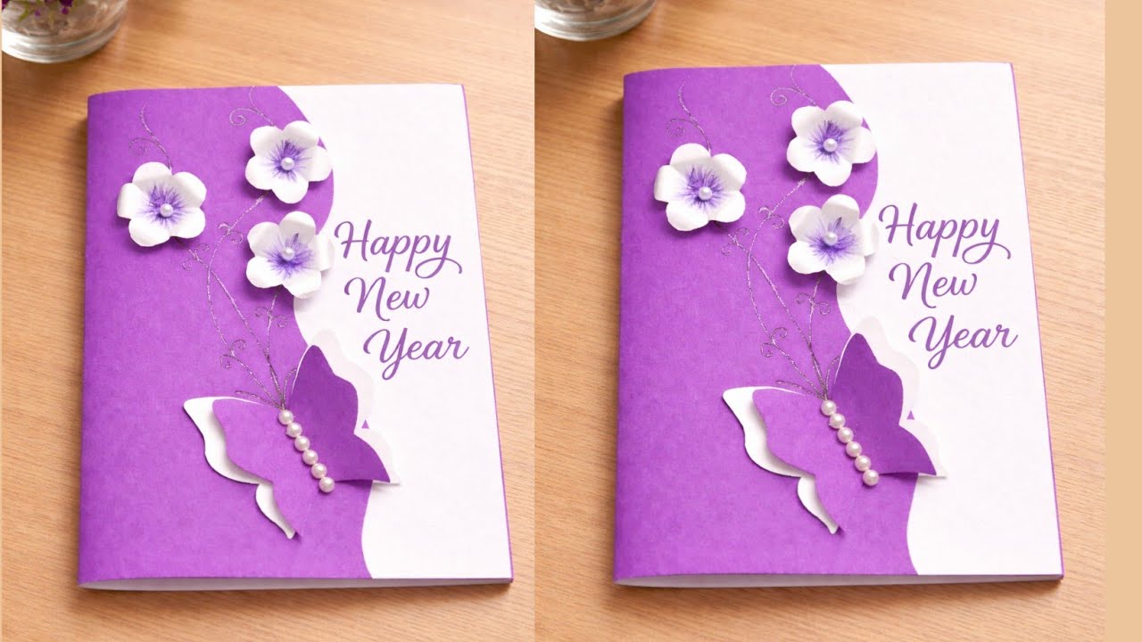 DIY - Happy New Year Greetings Card 2026. Handmade New Year Card