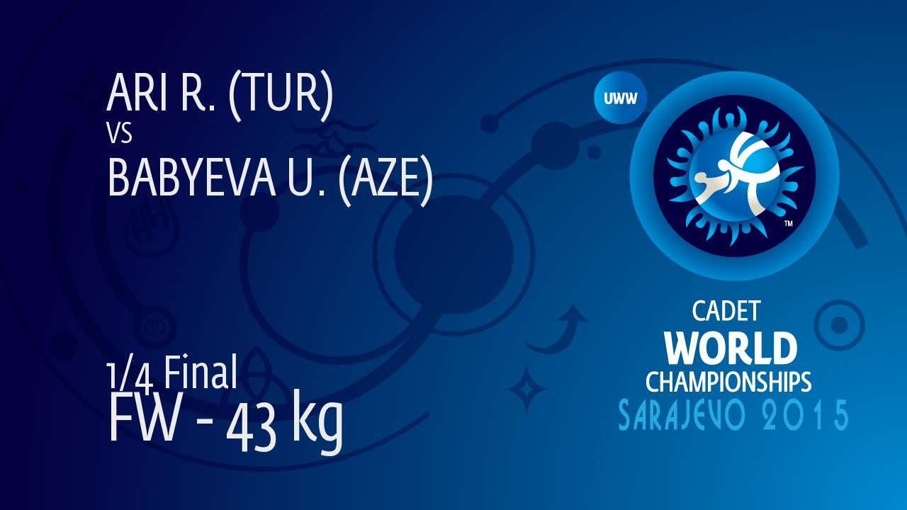 1/4 FW - 43 kg: R. ARI (TUR) df. U. BABYEVA (AZE), 8-8