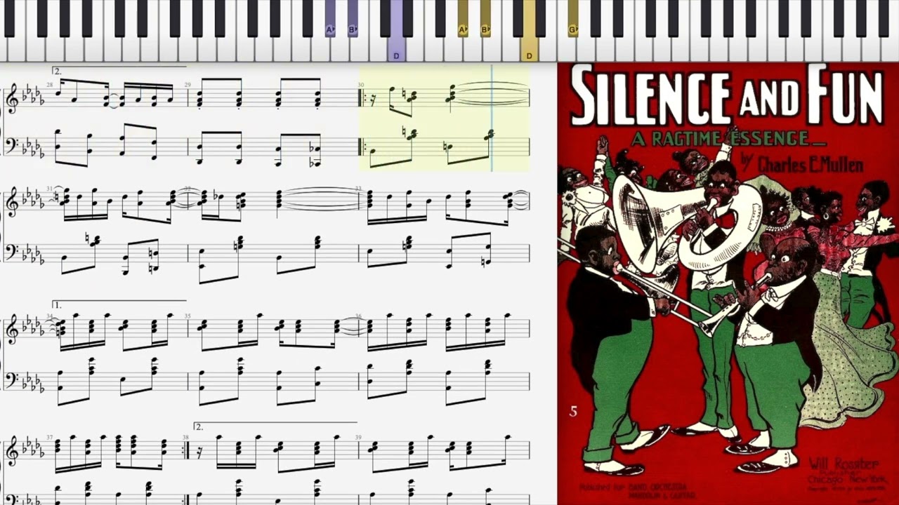 Silence and Fun by Charles Mullen (1904, Ragtime piano)