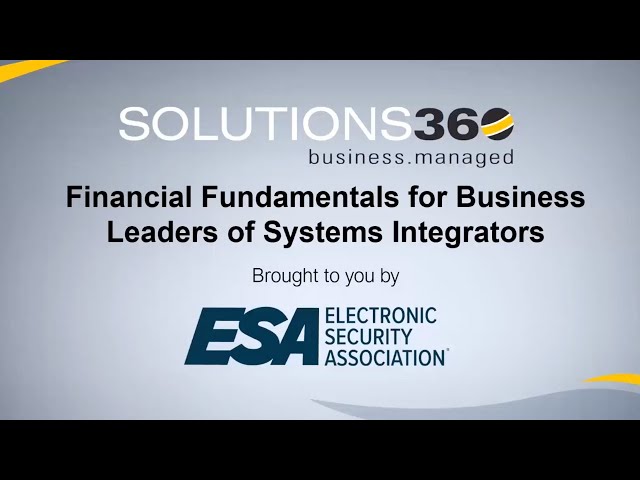 ESA Webinar: Financial Fundamentals for Business Leaders of Systems Integrators