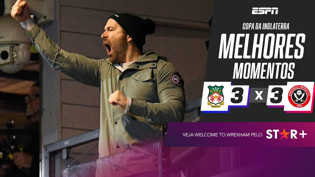 TIME DE RYAN REYNOLDS, WREXHAM VIRA PARTIDA, MAS SOFRE EMPATE NOS ACRÉSCIMOS | Melhores Momentos