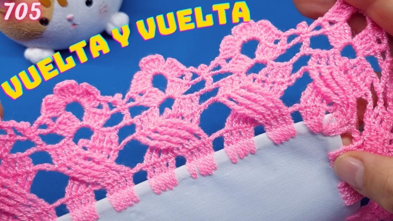 ❗ NUEVA PUNTILLA ❗ Flores de puntos cruzados a #crochet 💙 705
