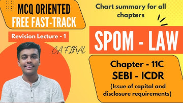 SPOM - Law || Lecture - 1 || SEBI - ICDR || Fast Track Revision Lecture 1