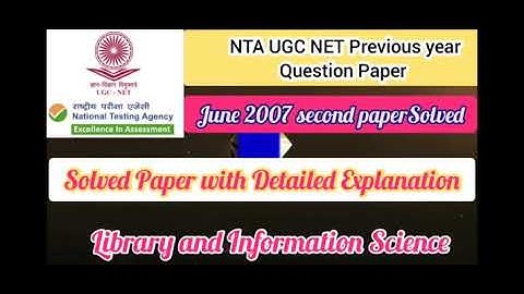 NTA UGC NET JUNE 2007 SECOND PAPER SOLVED.