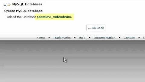 Joomla 2.5_1.7_1.6 Tutorial - Lesson 4b - Database installation - control panel