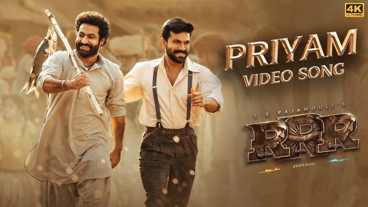 Priyam Full Video Song (Malayalam) | RRR | NTR,Ram Charan |Maragathamani|SS Rajamouli |Vijay Yesudas