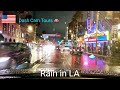 Dash Cam Tours 🚘 Night Driving in the Rain through Hollywood, California,  USA