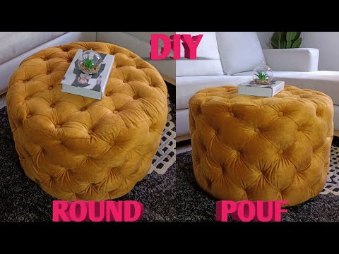 Video: ROUND POUF DIY OTTOMAN // Diy home furniture