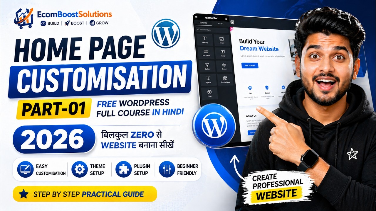 Free WordPress Full Course in Hindi 2026 || Home Page Customisation ...