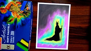 Drawing witches scenary for beginners || with soft pastel || step by step screenshot 2