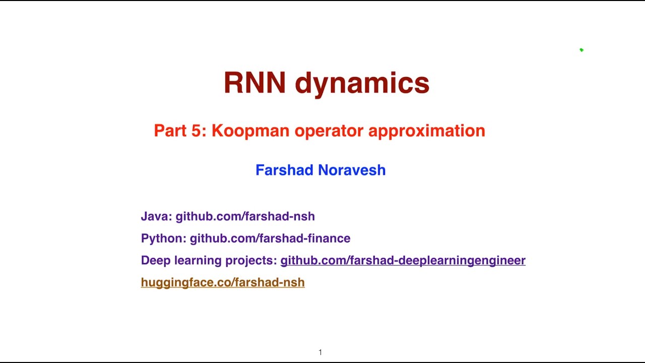 Part 5: Koopman operator approximations