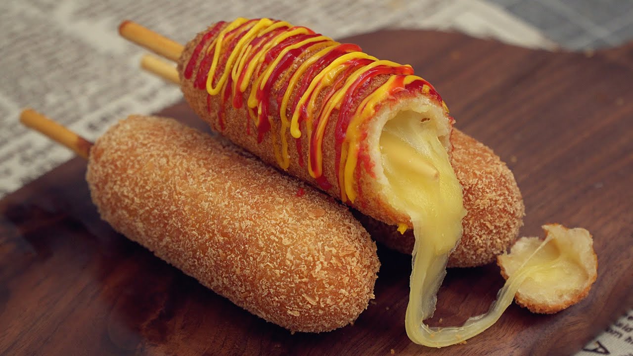 Mozzarella Cheese Corn Dog Recipe Korean Street Food
