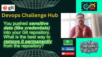 Devops Interview: GIT Series:Q32 You pushed sensitive data into your Git repo. 🤐 how to do remove? 🔒