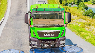 Fertilizer Truck | City Buses | Bollards Crush #beamngdrive #bus 