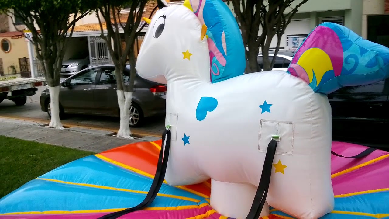 Unicornio montable 4 mts brincolines para niños y niñas YouTube