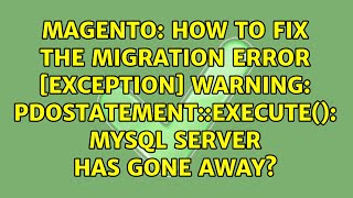 Celebrity How to fix the migration error [Exception] Warning: PDOStatement::execute(): MySQL server has... Net Worth