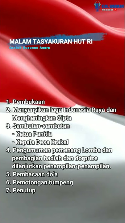 Susunan Acara Malam Puncak 17 Agustus