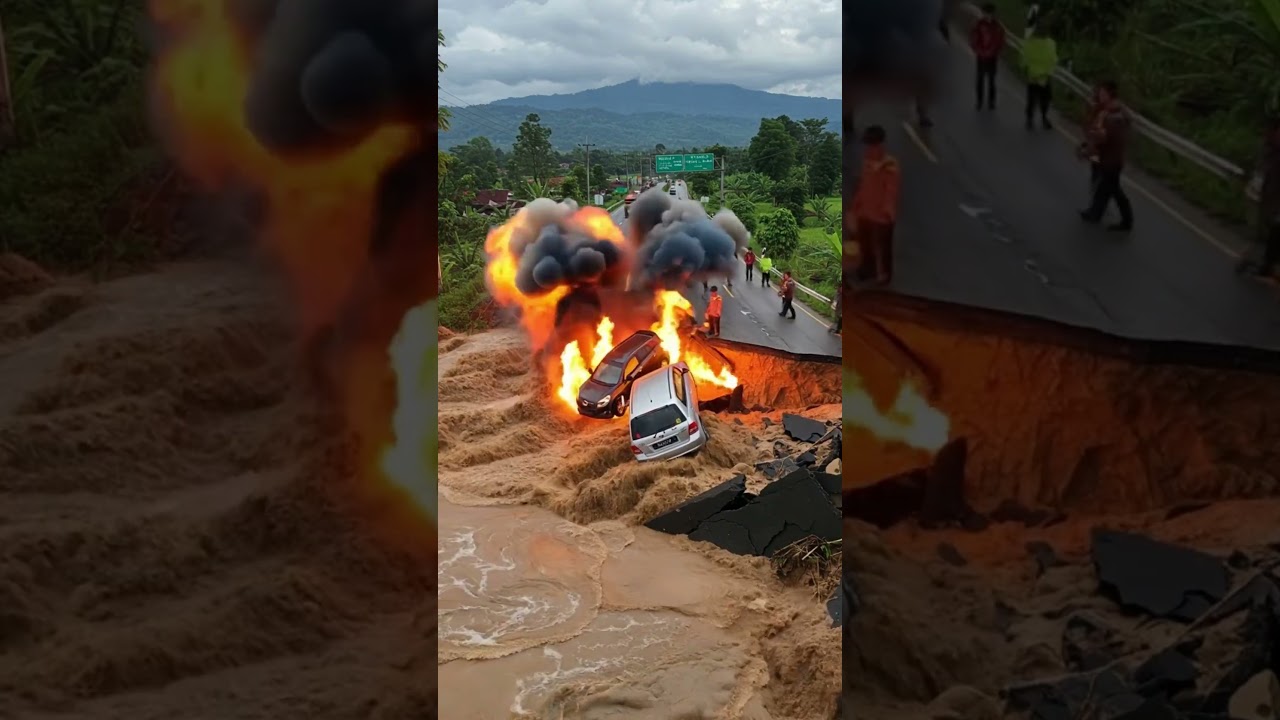 Mobil Tergelincir ke Jurang Lumpur! Bencana Jalan Ambles di Indonesia!