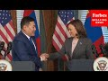 Vice president kamala harris  prime minister of mongolia oyunerdene hold bilateral meeting