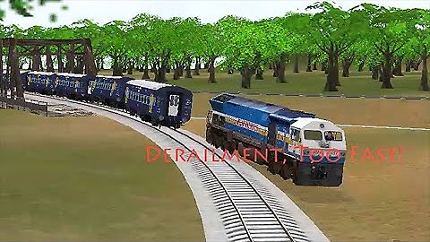 Train Sim - India Using WDP-4 Got Derailment Because Too Fast