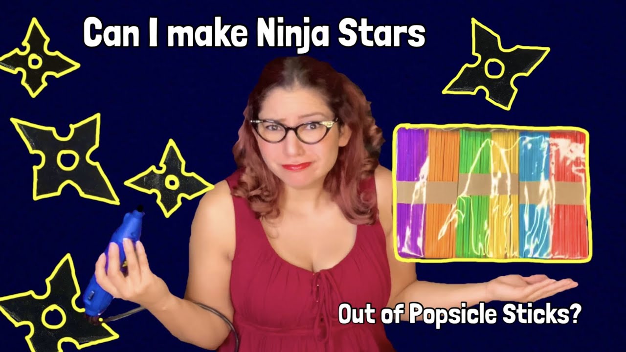 Ninja Stars out of Popsicle Sticks, DIY Throwing Stars - YouTube