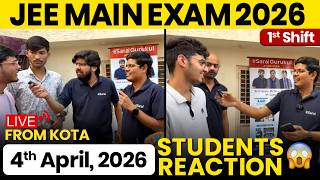 JEE Mains 2026: 4 Apr Shift 1 Exam Student Reaction LIVE from Kota | Paper Level, Weightage, Cutoff