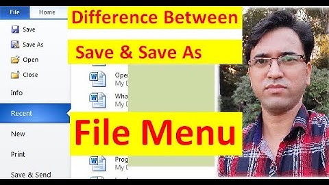 Difference Between Save and Save AS | File Menu | Save & Save As in MS Word