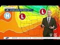 Partly to mostly cloudy and cool Tuesday with lighter winds