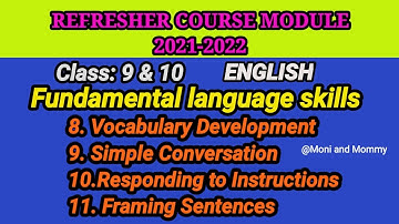Class:9&10/Refresher course moduleEnglish Grammar/Fundamental language skills/Assessment answer key