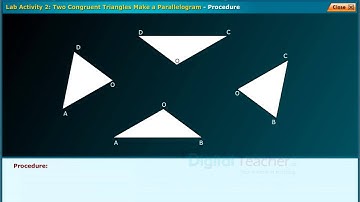 Two Congruent Triangles Make a Parallelogram, Class 9 Maths