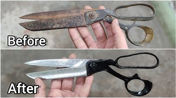Rusty Scissors Restoration || How To Sharpen Scissors With Grinder