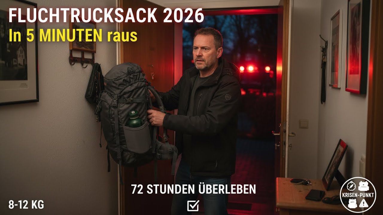 Fluchtrucksack 2026: Alles was du brauchst, um sofort zu fliehen
