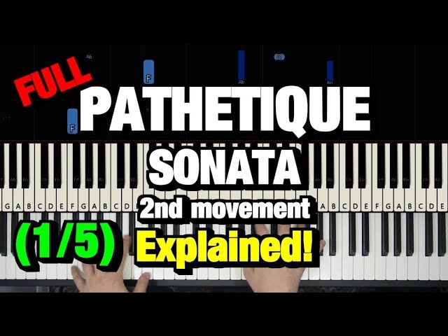 Beethoven Pathétique Sonata 2nd Movement Piano Tutorial - How to Play Lesson (Part 1 of 5) class=