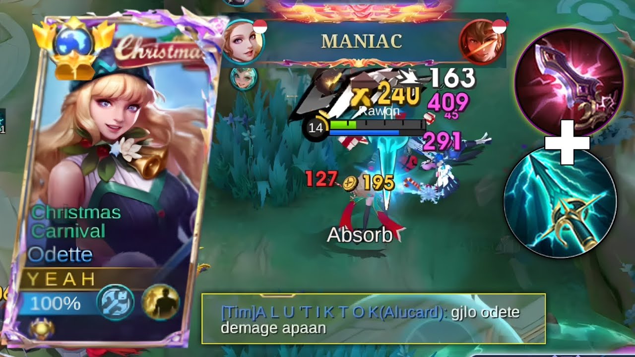 GILAA!! TOP GLOBAL ODETTE MANIAC🔥TERNYATA ITEM INI BAGUS BUAT COMBO SKY PIERCER!! - ODETTE MLBB